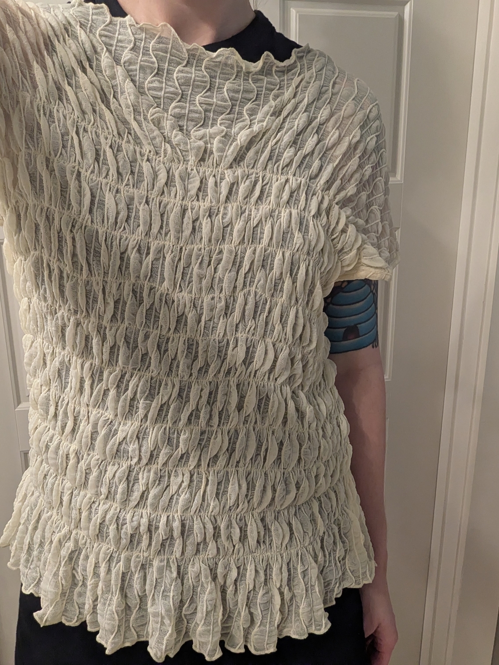 Find Me Now The Label Ruched Cream Top Xl - Picture 6 of 8